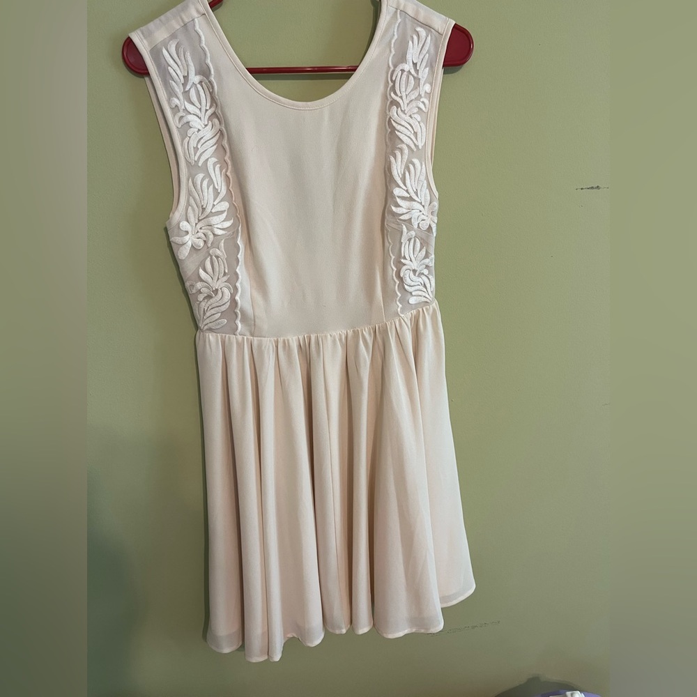 Anna Grace Light Pink Off White Dress